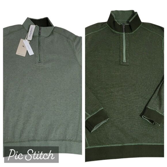 Tommy Bahama Other - Tommy Bahama Flip Coast 1/2 Zip Sweatshirt Men Medium Pullover Reversible Green